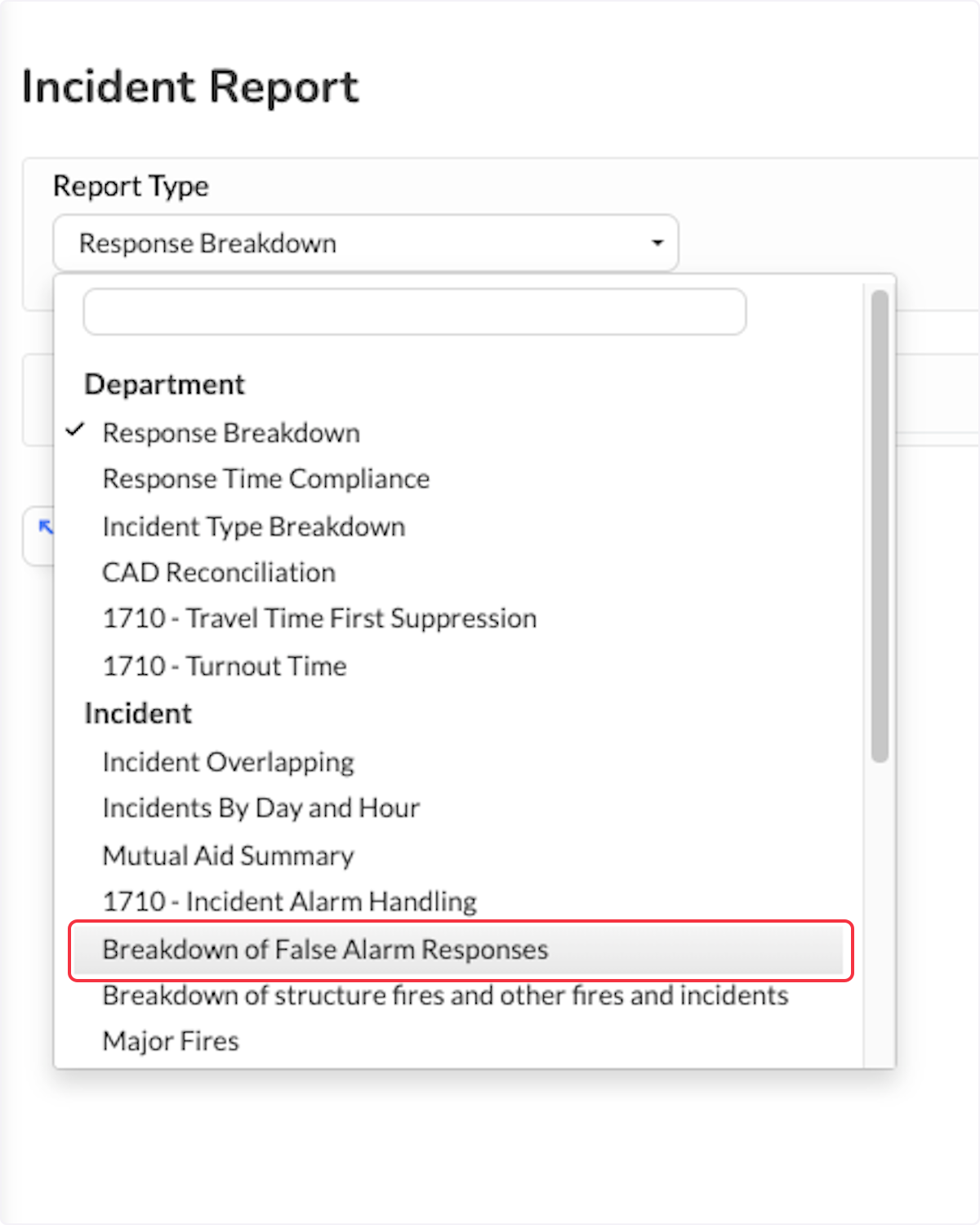 Click on Breakdown of False Alarm Responses.