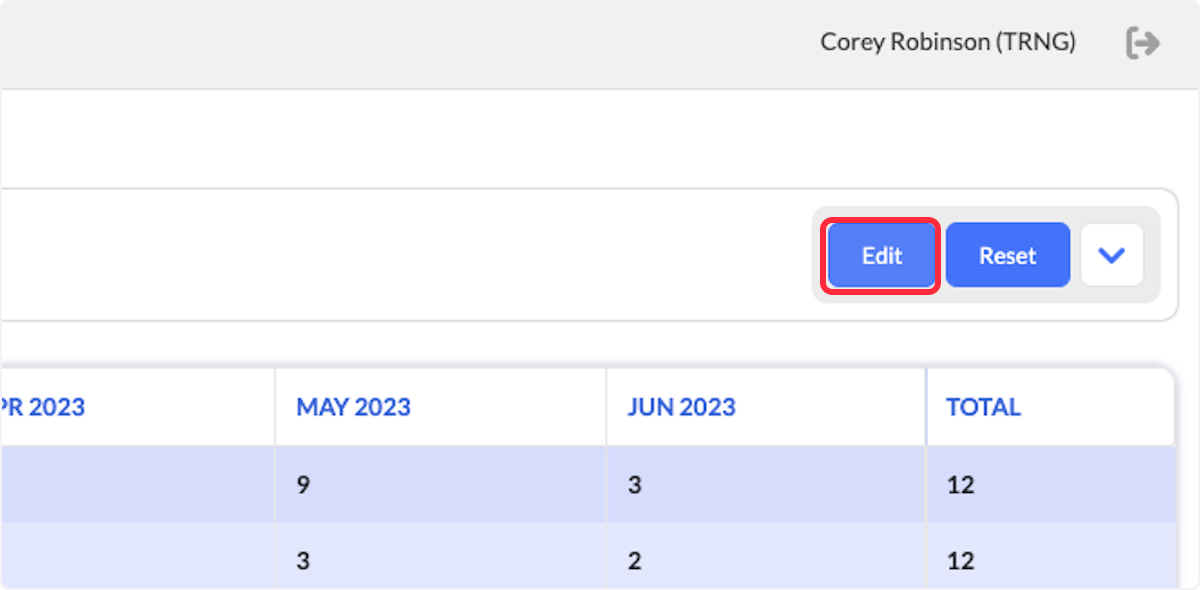 Click on Edit to update the parameters of the search. 