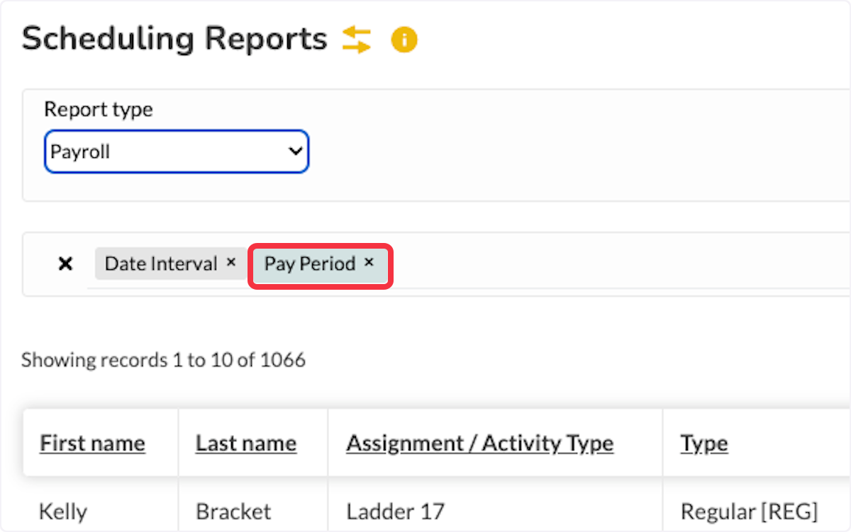 Pay Period will default for this report and reflect your current pay period configuration. 