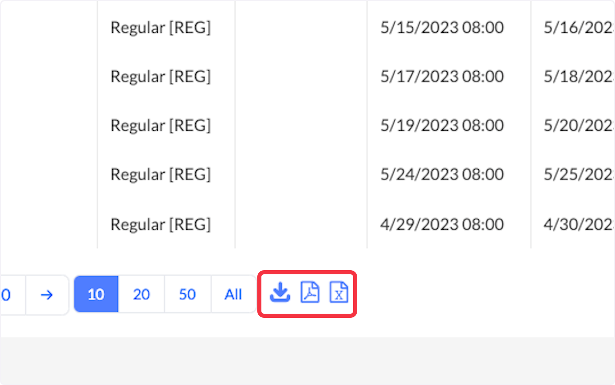 This report can be downloaded as a .CSV, PDF, or .XLSX file. 