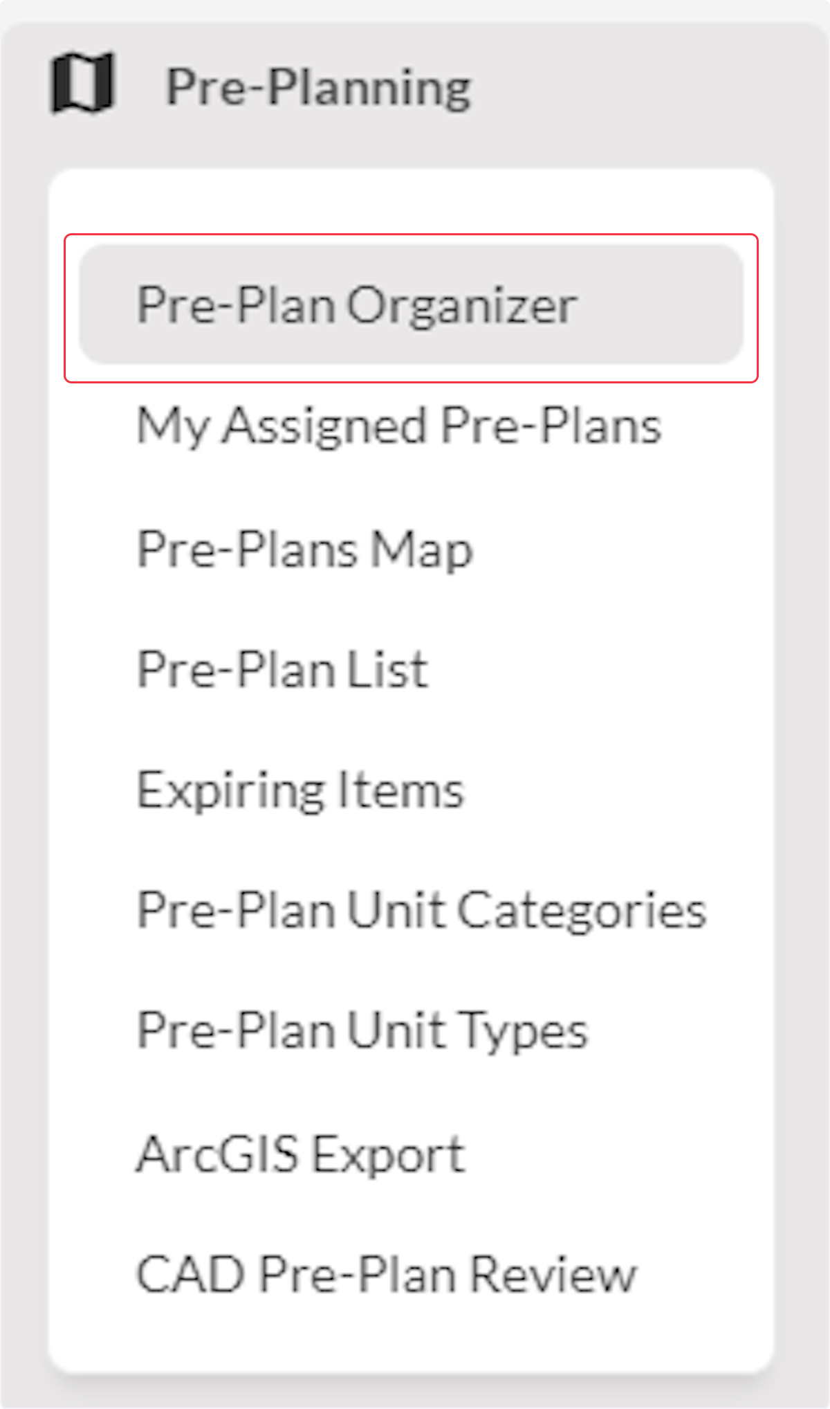Click on Pre-Plan Organizer.