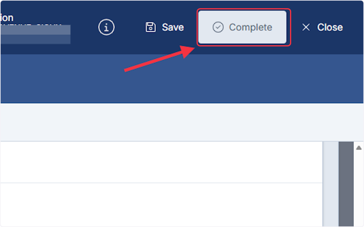 Resubmit for Completion. Click on Complete button. 